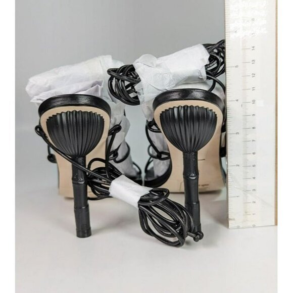 Cult Gaia Women's Soleil Black Lace Up High Heel Sandals Size 39 (MSRP $388) - Picture 6 of 9